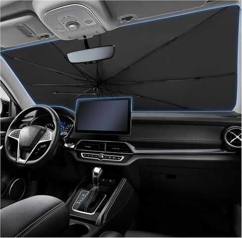 Umbrella Sun Shade for Car Windshield,2025 Upgrade Car Windshield Sun Shade with Bendable Handle for Automotive Interior Suns Protection,Foldable Automotive Windshields Sunshades in Saudi Arabia