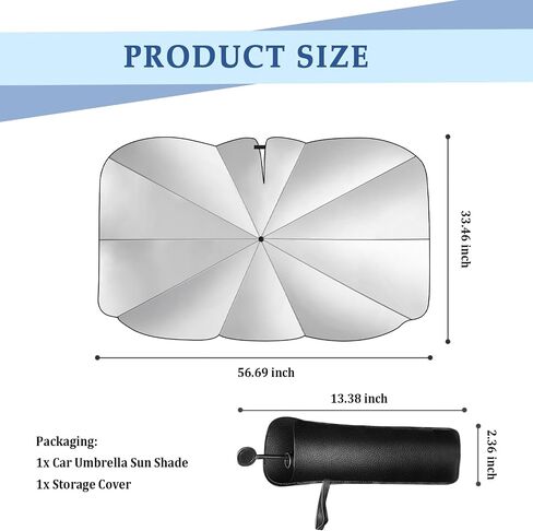 Umbrella Sun Shade for Car Windshield,2025 Upgrade Car Windshield Sun Shade with Bendable Handle for Automotive Interior Suns Protection,Foldable Automotive Windshields Sunshades in Saudi Arabia