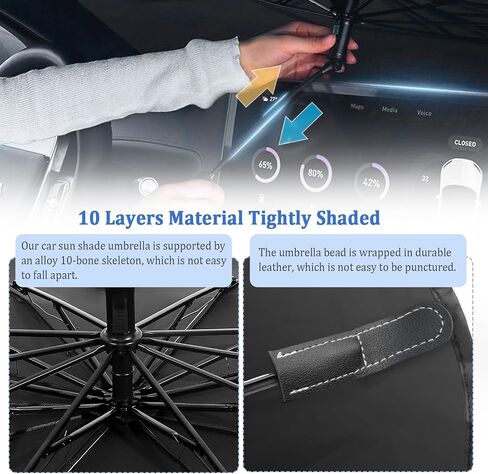 Umbrella Sun Shade for Car Windshield,2025 Upgrade Car Windshield Sun Shade with Bendable Handle for Automotive Interior Suns Protection,Foldable Automotive Windshields Sunshades in Saudi Arabia