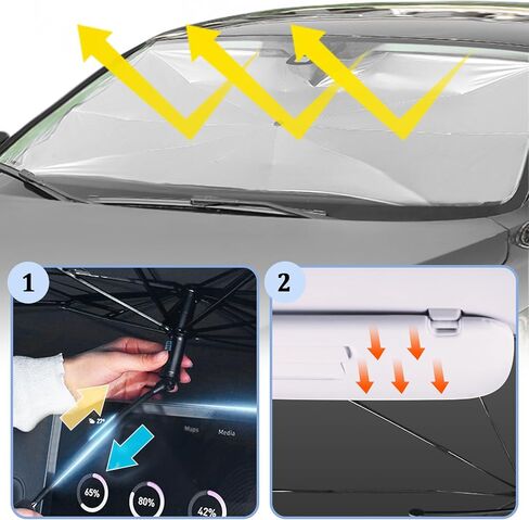Umbrella Sun Shade for Car Windshield,2025 Upgrade Car Windshield Sun Shade with Bendable Handle for Automotive Interior Suns Protection,Foldable Automotive Windshields Sunshades in Saudi Arabia
