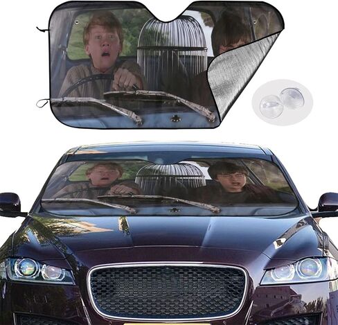 AFOK Harry Magic Po-Tter Car Windshield Sun Shade, Universal Fit Sunshade, Front Window Visor Protects from Sun Heat/Blocks UV Rays, Keeps Vehicle Cool - 27.5 X 51in in Saudi Arabia