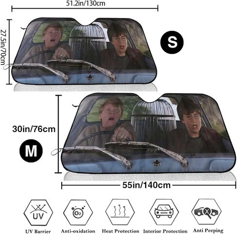 AFOK Harry Magic Po-Tter Car Windshield Sun Shade, Universal Fit Sunshade, Front Window Visor Protects from Sun Heat/Blocks UV Rays, Keeps Vehicle Cool - 27.5 X 51in in Saudi Arabia