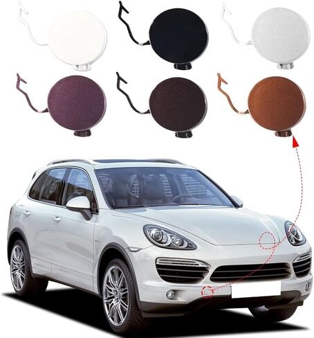 Car Front Bumper Tow Hook Cover Cap Towing Eye For Porsche Cayenne 2011 2012 2013 2014 Bumper Cover Car Exterior Front Bumper Right Towing Hook Cover 95850515600 (White, Right Passenger Side) in Saudi Arabia