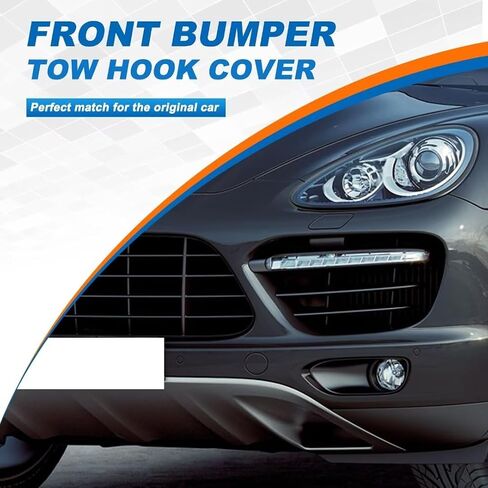 Car Front Bumper Tow Hook Cover Cap Towing Eye For Porsche Cayenne 2011 2012 2013 2014 Bumper Cover Car Exterior Front Bumper Right Towing Hook Cover 95850515600 (White, Right Passenger Side) in Saudi Arabia