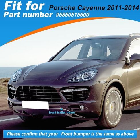 Car Front Bumper Tow Hook Cover Cap Towing Eye For Porsche Cayenne 2011 2012 2013 2014 Bumper Cover Car Exterior Front Bumper Right Towing Hook Cover 95850515600 (White, Right Passenger Side) in Saudi Arabia