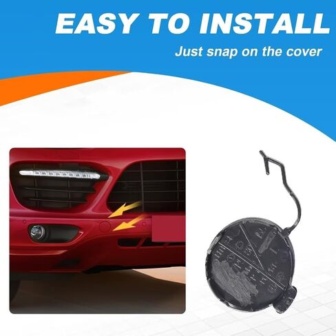 Car Front Bumper Tow Hook Cover Cap Towing Eye For Porsche Cayenne 2011 2012 2013 2014 Bumper Cover Car Exterior Front Bumper Right Towing Hook Cover 95850515600 (White, Right Passenger Side) in Saudi Arabia