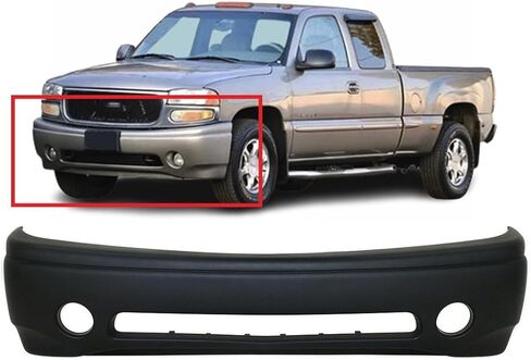 FitParts Compatible With Front Bumper Cover 2001 2002 2003 2004 2005 2006 GMC Sierra 1500 Yukon XL Denali Sport Extended 01 02 03 04 05 06. New, Primed. W/Fog Light Holes. 12479754 in Saudi Arabia