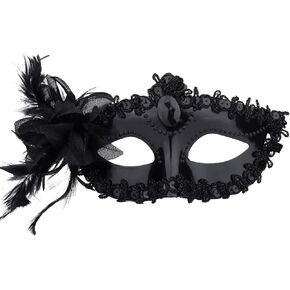 Black Masquerade Mask for Women, Elegant Lace Venetian & Mardi Gras Dress Outfits Masks for Halloween Costume Party Ball Prom in Saudi Arabia