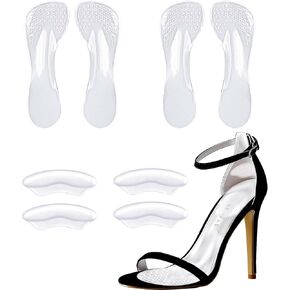 2 Pairs 3/4 High Heel Insoles, Self-Adhesive Arch Support for Flat Feet & Pain Relief. Gel Weight Shifting Insoles for Heels, Sandals & Flats. Anti Fatigue, Shock Absorption, Foot Pain Relief in Kuwait