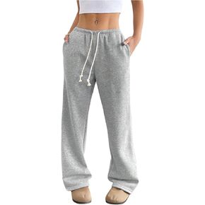 SOLY HUX Women's Drawstring Sweatpants Elastic Low Rise Baggy Straight Leg Casual Pants with Pockets in Kuwait