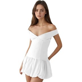 فساتين حفلات العودة للوطن من الساتان الفقاعي للمراهقين بدون أكتاف للحفلات المسائية، فساتين رسمية قصيرة على شكل حرف A in Kuwait