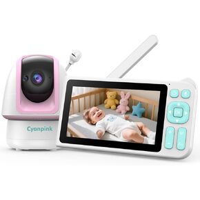 Video Baby Monitor, 2000ft Long Range, Enhanced Signal Stability, No WiFi, 5" HD Screen, 28-Hour 5000mAh, 1080p Camera, Super Clear Night Vision, 2-Way Audio, Cry | Motion Alarm, PTZ in Saudi Arabia