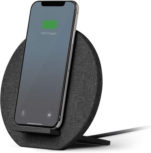Native Union Dock Marquetry Wireless Charger–Genuine Italian Leather High Speed [Qi Certified] 10W Versatile Fast Wireless Charging Stand with iPhone 11/11Pro/11Pro Max(Slate) in Saudi Arabia