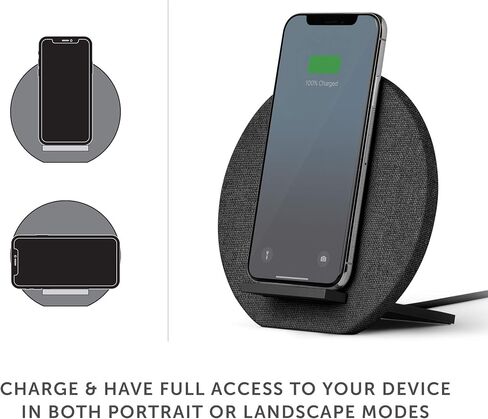 Native Union Dock Marquetry Wireless Charger–Genuine Italian Leather High Speed [Qi Certified] 10W Versatile Fast Wireless Charging Stand with iPhone 11/11Pro/11Pro Max(Slate) in Saudi Arabia
