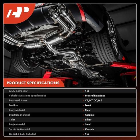مجموعة المحول الحفاز لمشعب العادم الأمامي A-Premium تناسب مباشرة متوافقة مع Mitsubishi Outlander 2007-2013، 3.0L، متوافق مع EPA، استبدال # 1555A481، 1555A575 in Saudi Arabia