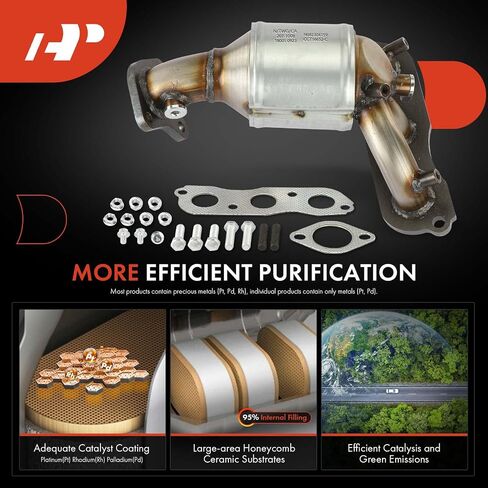 مجموعة المحول الحفاز لمشعب العادم الأمامي A-Premium تناسب مباشرة متوافقة مع Mitsubishi Outlander 2007-2013، 3.0L، متوافق مع EPA، استبدال # 1555A481، 1555A575 in Saudi Arabia