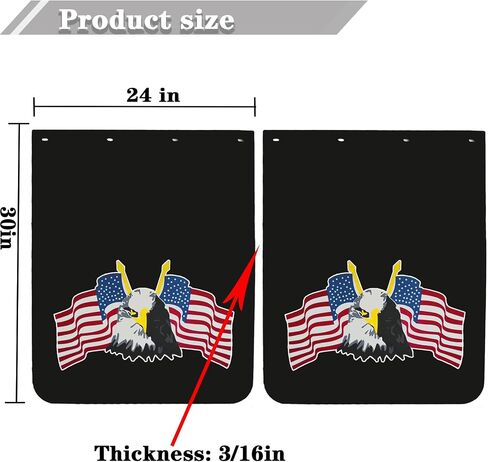 24"x30" Mud Flaps for Semi-Trucks Tractors Trailers Heavy-Duty Trucks 24"x30" Mudflaps Black Semi Truck Mudguards 1 Pair (30MF-INT) in Saudi Arabia