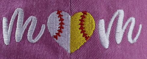 قبعة بيسبول نصف قلب من Mom Baseball للنساء، قبعة بيسبول ماما مطرزة بالقطن المضحك in Kuwait