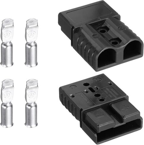 MECCANIXITY Battery Power Connector,50A 6AWG 8AWG 10AWG 12AWG Wire Harness Plug Kit Battery Quick Connect/Disconnect Jumper Cable Plug Connectors for Winch Auto Car Trailer Driver,Black,2Set in Saudi Arabia