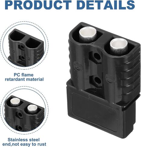 MECCANIXITY Battery Power Connector,50A 6AWG 8AWG 10AWG 12AWG Wire Harness Plug Kit Battery Quick Connect/Disconnect Jumper Cable Plug Connectors for Winch Auto Car Trailer Driver,Black,2Set in Saudi Arabia