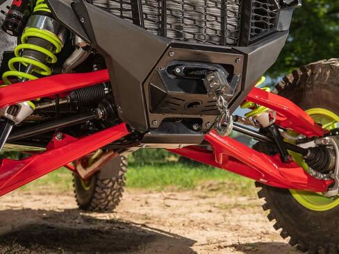 لوحة تركيب ونش SuperATV للخدمة الشاقة لعام 2022+ Polaris RZR Pro R/Turbo R | طلاء فولاذي 3/16 بوصة | طلاء مسحوق مقاوم للأشعة فوق البنفسجية يمنع التآكل | يتم تركيبه بسرعة وسهولة in Saudi Arabia