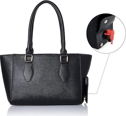 Black leather Wine Purse with Hidden Insulated Compartment Thermal insulation and waterproof in Saudi Arabia