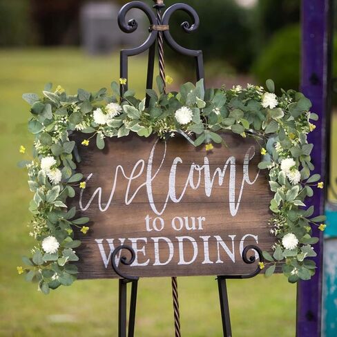 5.9 feet Faux Eucalyptus Greenery Garland Vines for Table Wedding Backdrop Arch Wall Party Mantle Festival Decor,Faux Eucalyptus Wreaths in Saudi Arabia