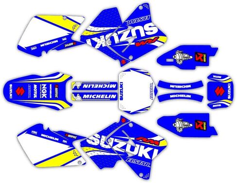 04-12 RM Blue Graphic Kit Suzuki RM125 RM250 125 250 Sticker Number Plates GP in Saudi Arabia