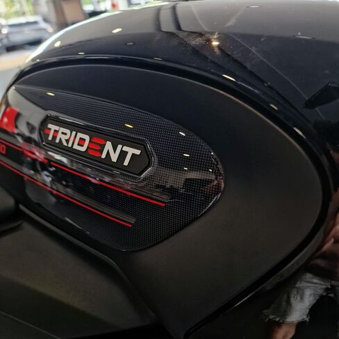 Motorcycle 3D Stickers Compatible with Triumph Trident 660 2021-2025. Tank Side Protector Protections from Impact and Scratches. Resin Stickers - Made in Italy in Saudi Arabia