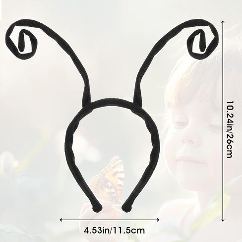 Butterfly Antenna Headband Bug Headband Bee Hair Hoop Halloween Cosplay Costume Headband Dress Up Hairband for Halloween Parties Women Men (Black in Saudi Arabia