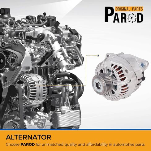 مولد كهربائي PAROD® 12V 110A مناسب لـ 06-10 Hyundai Sonata، 10-13 Kia Forte/Koup، 12-13 Forte5، 07-12 Rondo، 06-10 Magentis/Optima، 2.0L 2.4L L4، CW 6-Groove Pulley Replace #3730025201 in Saudi Arabia