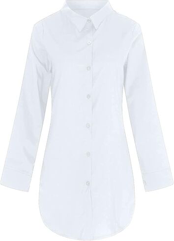 qfmqkpi Women Sexy V Neck Shirts Side Slit Print Long Sleeve Button Down Blouse Tops in Saudi Arabia
