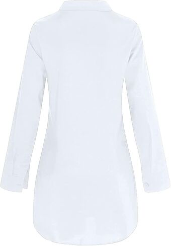 qfmqkpi Women Sexy V Neck Shirts Side Slit Print Long Sleeve Button Down Blouse Tops in Saudi Arabia