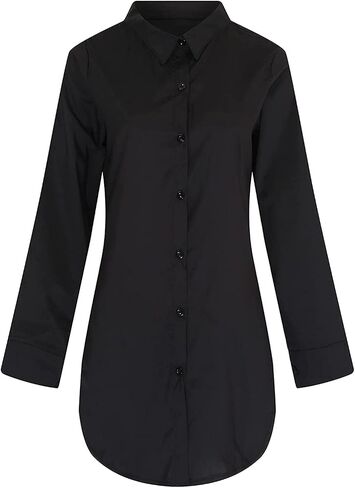 qfmqkpi Women Sexy V Neck Shirts Side Slit Print Long Sleeve Button Down Blouse Tops in Saudi Arabia