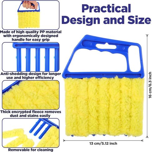 4 Pcs Blind Cleaner Tool 7 Finger Microfiber Window Blind Duster for Cleaning Washable Mini Blinds Cleaner Duster Tool for Cleaning Blinds, Ventilation Vents, Fans and Air Conditioner in Saudi Arabia