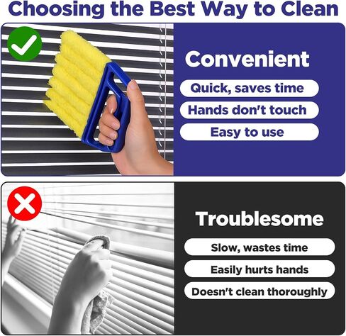 4 Pcs Blind Cleaner Tool 7 Finger Microfiber Window Blind Duster for Cleaning Washable Mini Blinds Cleaner Duster Tool for Cleaning Blinds, Ventilation Vents, Fans and Air Conditioner in Saudi Arabia