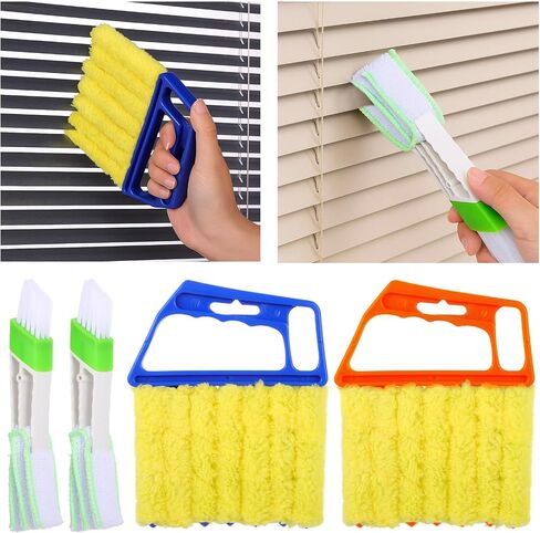 4 Pcs Blind Cleaner Tool 7 Finger Microfiber Window Blind Duster for Cleaning Washable Mini Blinds Cleaner Duster Tool for Cleaning Blinds, Ventilation Vents, Fans and Air Conditioner in Saudi Arabia