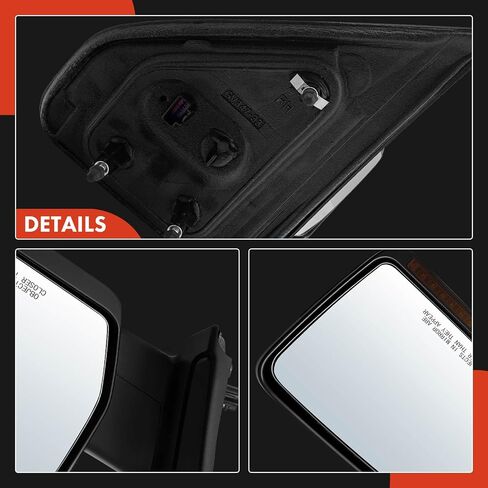 مرآة باب كهربائية جانبية للركاب من A-Premium - متوافقة مع Ford F-150 F150 2009-2010 - مرآة رؤية خلفية خارجية قابلة للطي يدويًا باللون الأسود مع إشارة الانعطاف - استبدال # BL3Z17682CA in Saudi Arabia