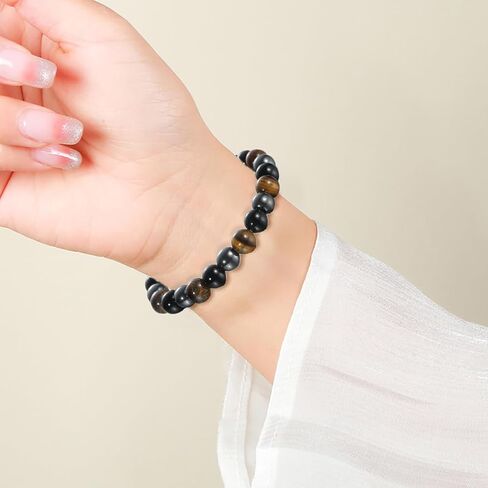أساور نسائية مطرزة بالكريستال للنساء والرجال سوار الطاقة الواقي من الأحجار الكريمة الطبيعية in Kuwait