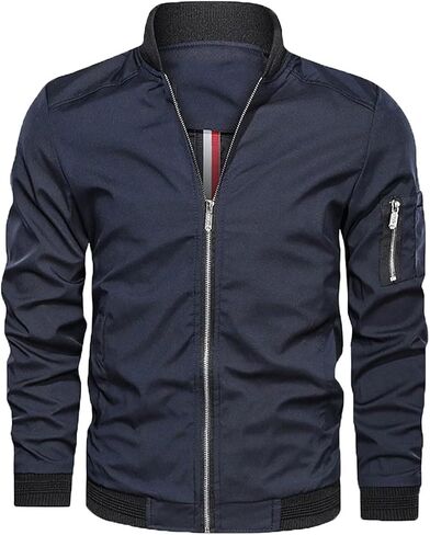 Jinsha Mens Lightweight Bomber Windbreaker Jacket Fall/Spring Stylish Casual Outdoor Waterproof Softshell Zipper Jackets in Saudi Arabia