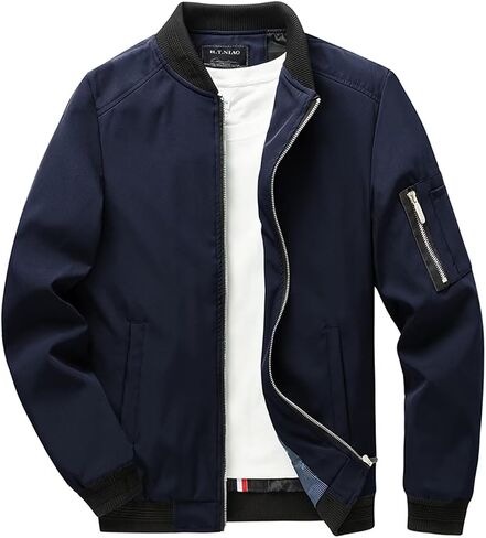 Jinsha Mens Lightweight Bomber Windbreaker Jacket Fall/Spring Stylish Casual Outdoor Waterproof Softshell Zipper Jackets in Saudi Arabia