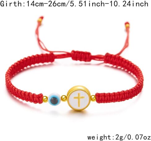 Lucky Red String Bracelet for Women Men Evil Eye Cross Bracelets Kabbalah String Bracelet Handmade Braided Rope Bracelets Jewelry Gift in Saudi Arabia