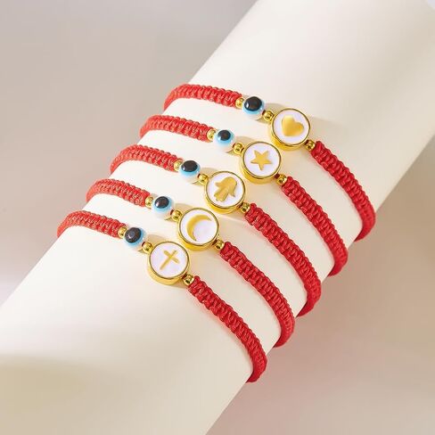 Lucky Red String Bracelet for Women Men Evil Eye Cross Bracelets Kabbalah String Bracelet Handmade Braided Rope Bracelets Jewelry Gift in Saudi Arabia