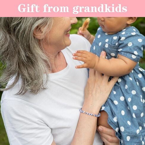 GIGI/NANA/Grandma Birthday Gifts Blue and White Porcelain Beaded Porcelain Bracelet Mother's Day, Valentine's Day Birthday Gift Unique Jewelry Ceramic Gift for Mom Grandma in Saudi Arabia
