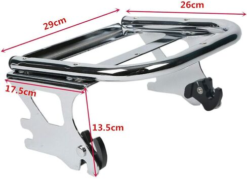 TCT-MOTORPARTS Razor Trunk Backrest Pad & Chrome 2-Up Mounting Rack & Docking Hardware Kit Fit for Harley 1997-2008 Touring Road King FLHT FLHX FLTR 2007 2006 2005 2004 2003 2002 2001 2000 in Saudi Arabia