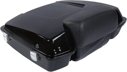 TCT-MOTORPARTS Razor Trunk Backrest Pad & Chrome 2-Up Mounting Rack & Docking Hardware Kit Fit for Harley 1997-2008 Touring Road King FLHT FLHX FLTR 2007 2006 2005 2004 2003 2002 2001 2000 in Saudi Arabia