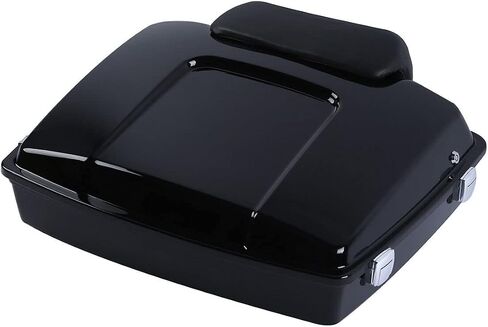 TCT-MOTORPARTS Razor Trunk Backrest Pad & Chrome 2-Up Mounting Rack & Docking Hardware Kit Fit for Harley 1997-2008 Touring Road King FLHT FLHX FLTR 2007 2006 2005 2004 2003 2002 2001 2000 in Saudi Arabia