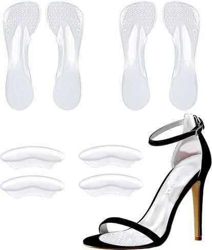 2 Pairs 3/4 High Heel Insoles, Self-Adhesive Arch Support for Flat Feet & Pain Relief. Gel Weight Shifting Insoles for Heels, Sandals & Flats. Anti Fatigue, Shock Absorption, Foot Pain Relief in Saudi Arabia