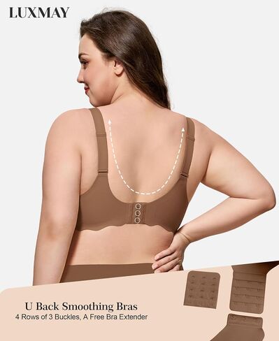 Womens Full Coverage Wire Free Bra - Plus Size Bras with Support and Lift Scalloped Everyday Comfort Bralettes in Saudi Arabia