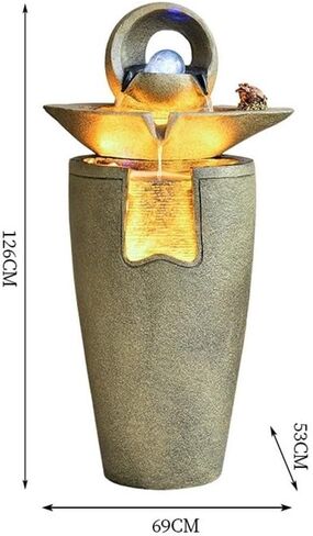 Outdoor Fountains Vintage Flowing Ornaments Circulating Water Fountain Floor to Ceiling Living Room Entrance Wealth Attraction Housewarming Gifts Garden Water Fountain in Saudi Arabia